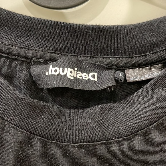 Desigual T-shirt hearts 100% cotton Size Large - Picture 9 of 10